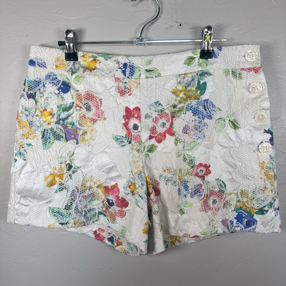 Anthropologie Elevenses Floral Embossed Women's Shorts